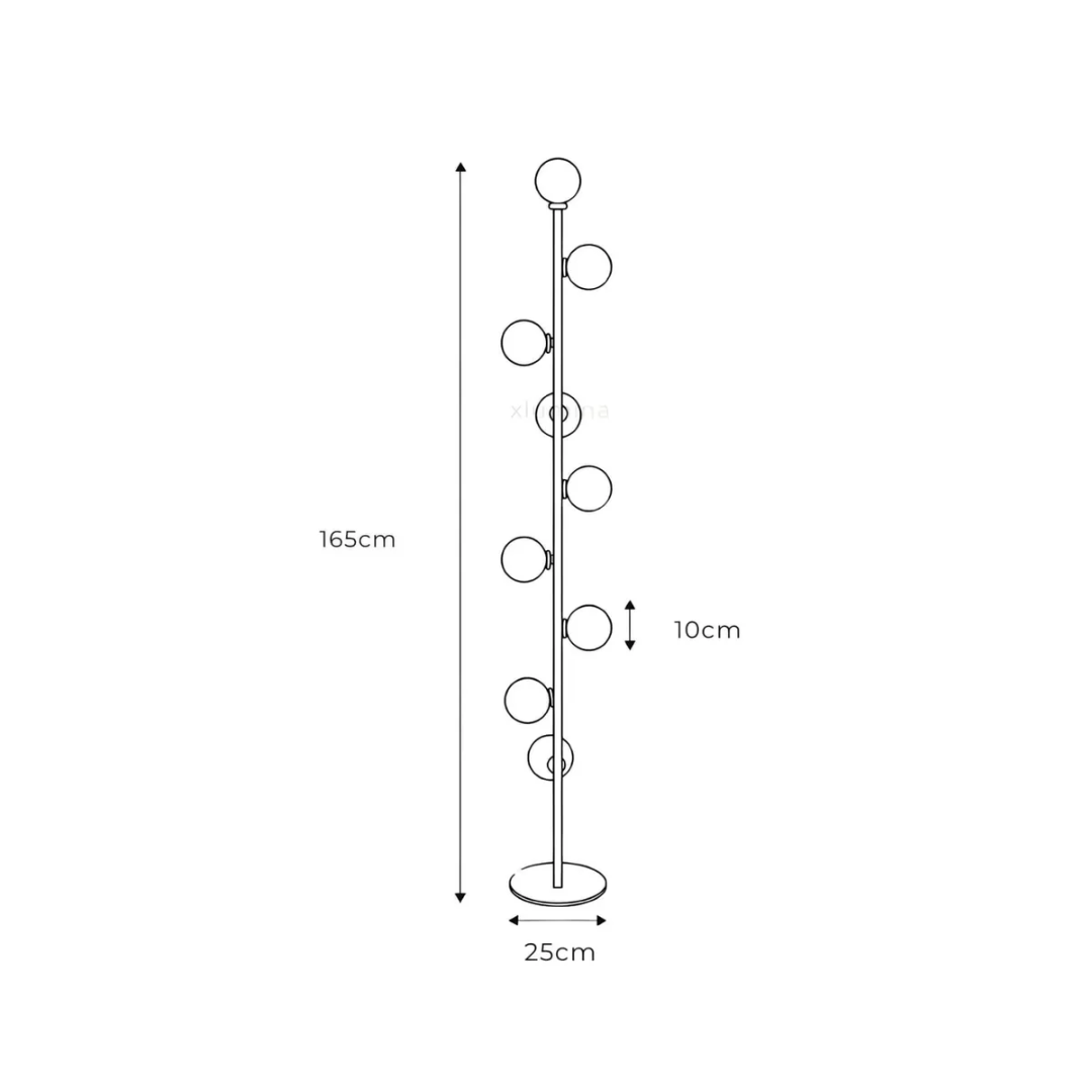Elivaro | Moderne Gulvlampe m. LED Lys | Slankt Design i Guld/Sort | Glasdetaljer | Effektiv Belysning | Holdbar Konstruktion | Stilfuld Elegance til
