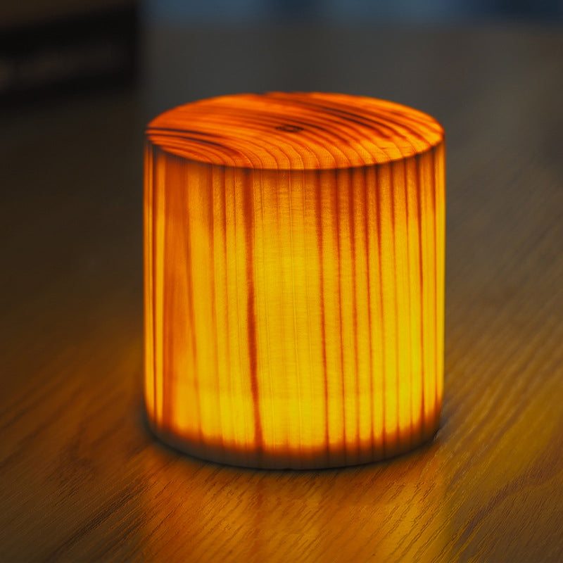 LumiWood | Trådløs LED Lampe | Berøringstyret | Indbygget Batteri | Trælook | Moderne Design | Justerbar Lysstyrke | 25 cm