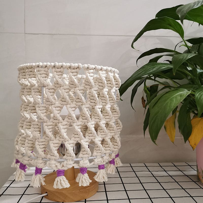 LightWave | Flettet Reb Design | Naturligt Rustikt | Håndlavet | LED-lampe | USB Genopladelig | Varmt Lys | 20 x 20 x 25