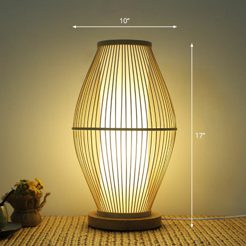 Moderne bordbelysning | Bambus og træ | Naturlig elegance | Orientalsk stil | Justerbar højde | LED-kompatibel | Perfekt til soveværelse og stue