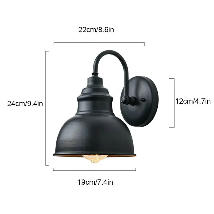 RetroLicht | Klassisk Vintage Udendørs Vægbelysning | Vejrbestandig Jernlampe til Have eller