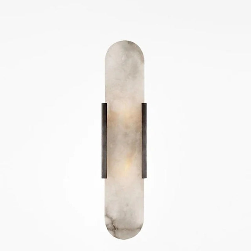 Chan LED Væglampe | Sort & Guld Finish | Moderne Design | Oval Lucite Krystal | Til Spisestue & Soveværelse | Metal & Dolomit Materialer | 110V-240V