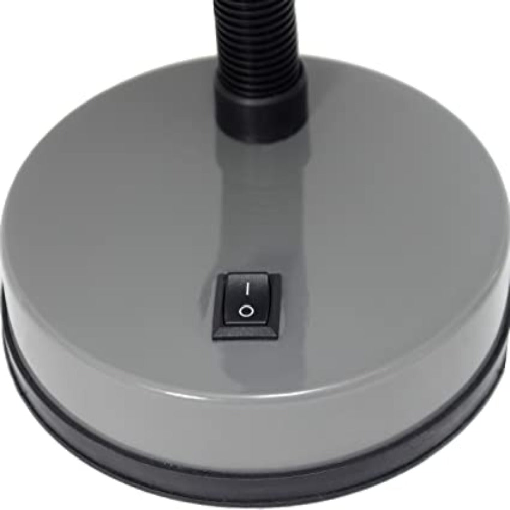 Fleksibel LED-lampe | Justerbar hals | Grå lampe | Stabil metalbase | Ideel til kontor og hjem| Kompakt design | LED lyskilde | Alsidig anvendelse