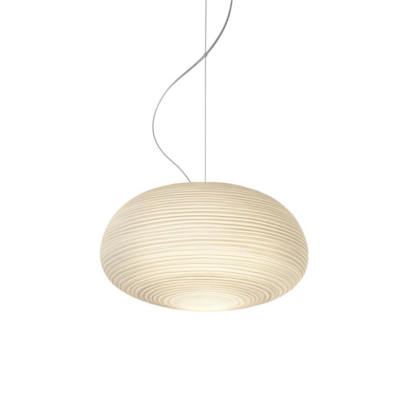 Marie | Moderne loftlampe | Ribbet glas | 1 Lyskilde | Hvid ramme | E26/E27 montering | Elegant pendel | Indendørs belysning | Alsidig