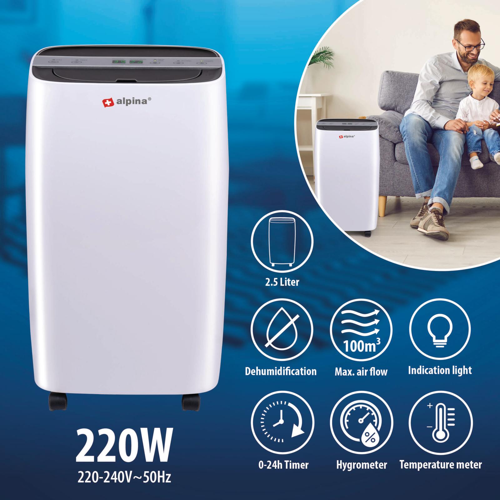 Alpina kraftigt Luftaffugter og Luftrenser 10L Per