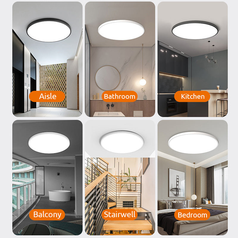 AstraCirkel LED | Moderne Rund Loftlampe | Hvidt og Sort Metaldesign | EnergiEffektiv Belysning | Ideel til Spisestue