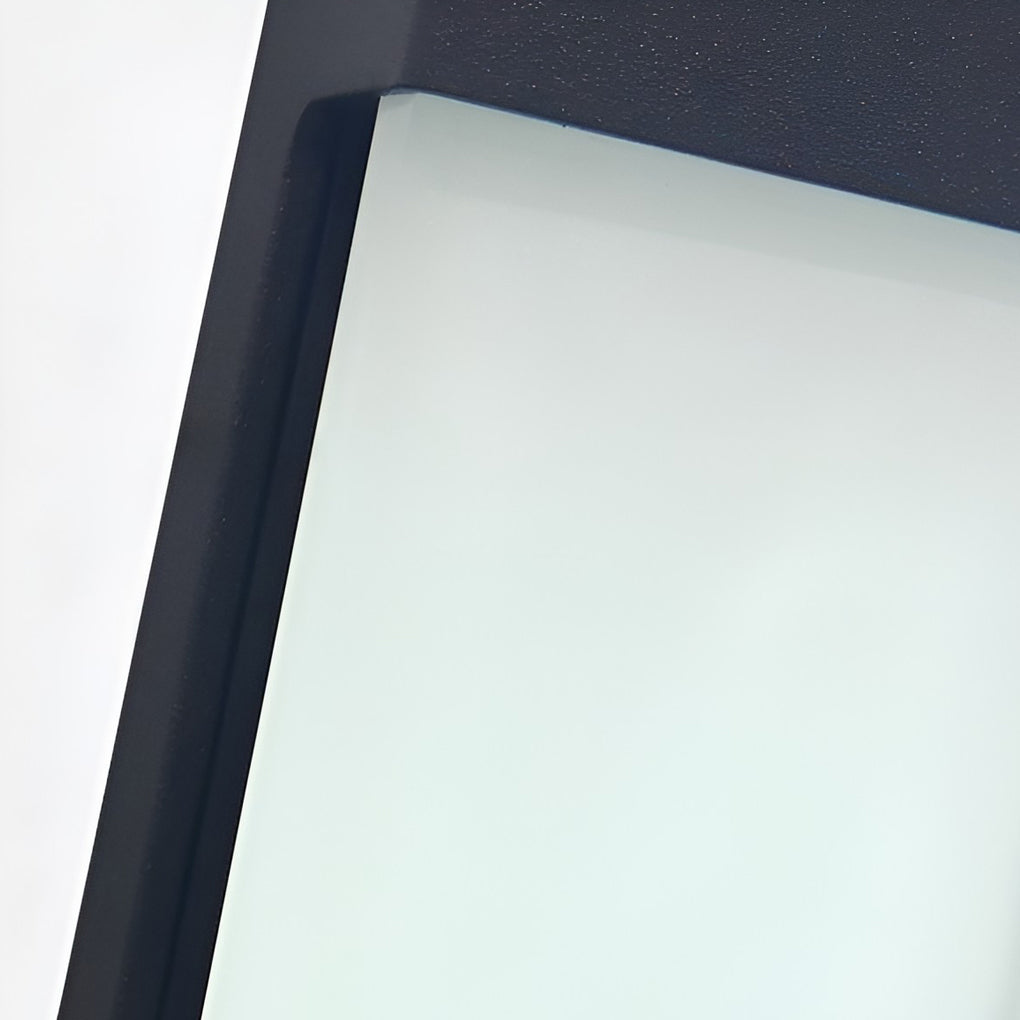 Sæt med 2 LED solcelle væglamper | Rektangulær | Vandtæt IP44 | Sort aluminiumsramme | Varm hvid 3000K | Udendørs belysning | Hurtig solopladning