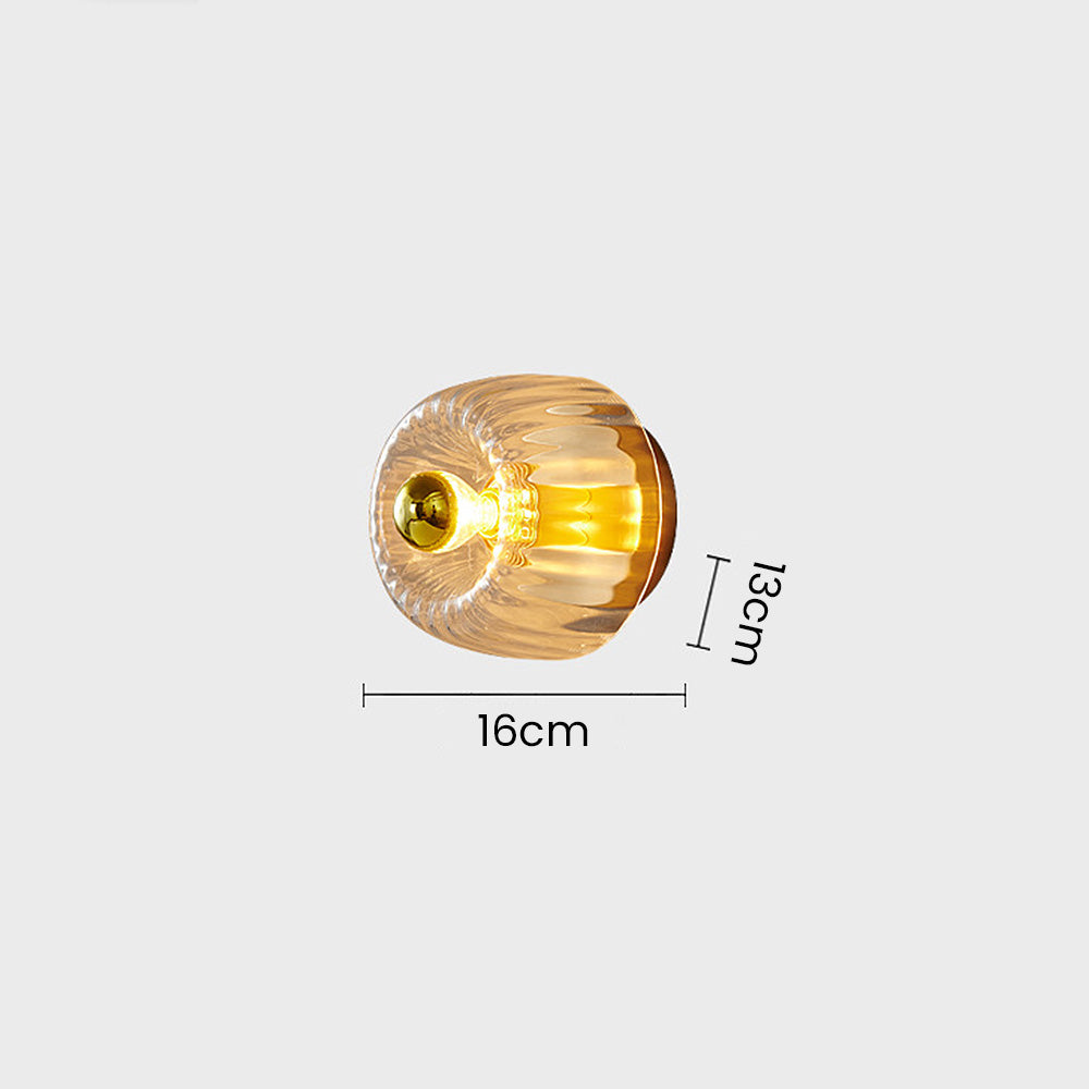 Moderne skandinavisk stil | Mini loftslampe i messing og glas | Ø16cm x H13cm | E14 fatning | 110V-120V | CE og UL certificeret | Til spisestue,