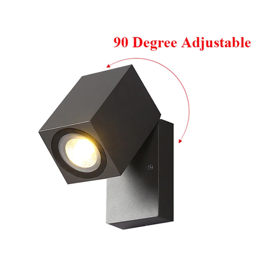 Udendørs Vægmonteret Lampe | Justerbar | Vandtæt | LED | Klart Lys | Robust Design | Langtidsholdbar | Velegnet til Villaer og Verandaer | 31x65x99