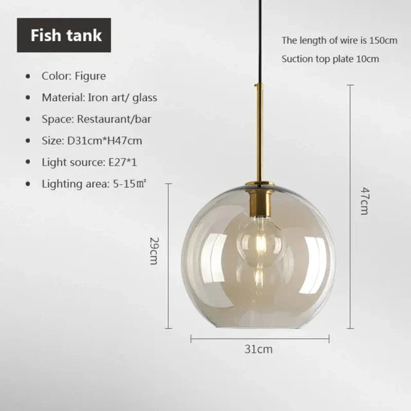 Nordisk Design Glaspendel | Skandinavisk Minimalisme | Atmosfærisk Belysning | Holdbar Kvalitet | E27 Fatning | Glas og Metal | Moderne Indretning