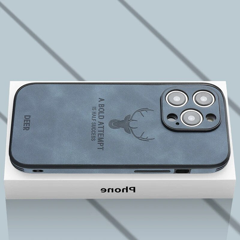 Læderetui til iPhone | Stilrent Design | Stødsikker Beskyttelse | Høj Kvalitet | Tilpasset Pasform | Fås i Flere Farver | Let og Slankt design