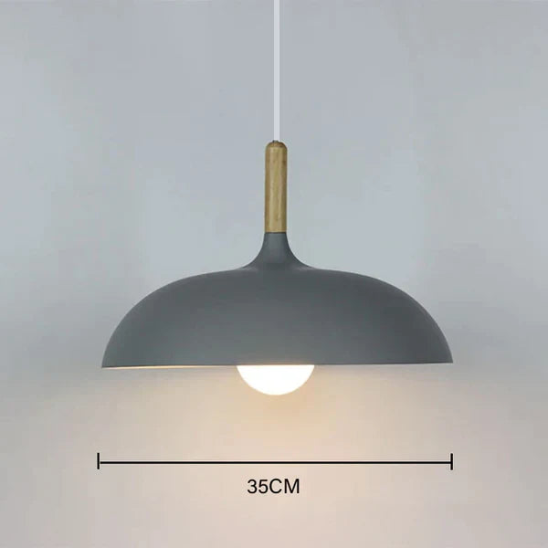 Scandinavisk | Moderne NordicLight Loftlampe | LED E27 | Eg og Jern | Justerbar Længde 100 cm | Varm Hvid | Kølig Hvid | AC110V-220V | Energivenlig