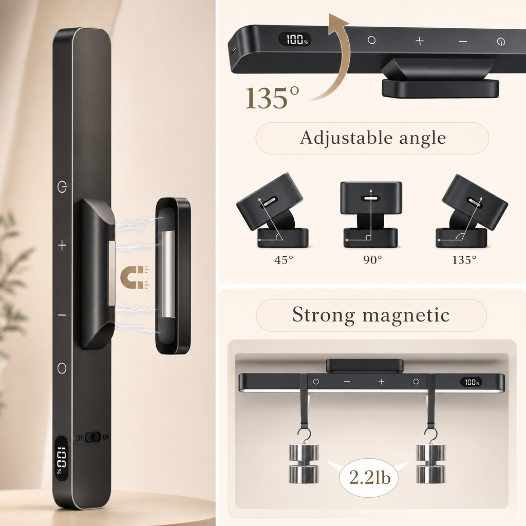 WILLED 5W Rechargeable LED Light | Adjustable 3 Color Dimmable Lamp | 2500mAh | Under Cabinet | Nightstand | Remote Control