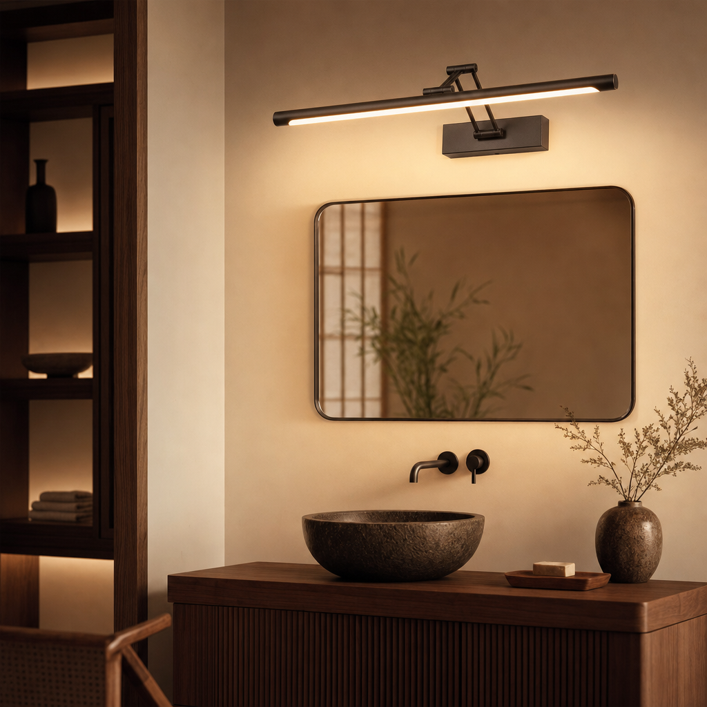 Minimalist LED Wall Light | Black White Metal Indoor Lamp | Modern Bathroom Lighting