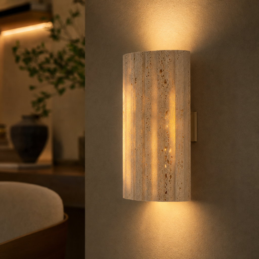 Lithos Natural Stone Wall Lamp | Warm LED Lighting | Elegant Design | Energy Efficient | Easy Mount