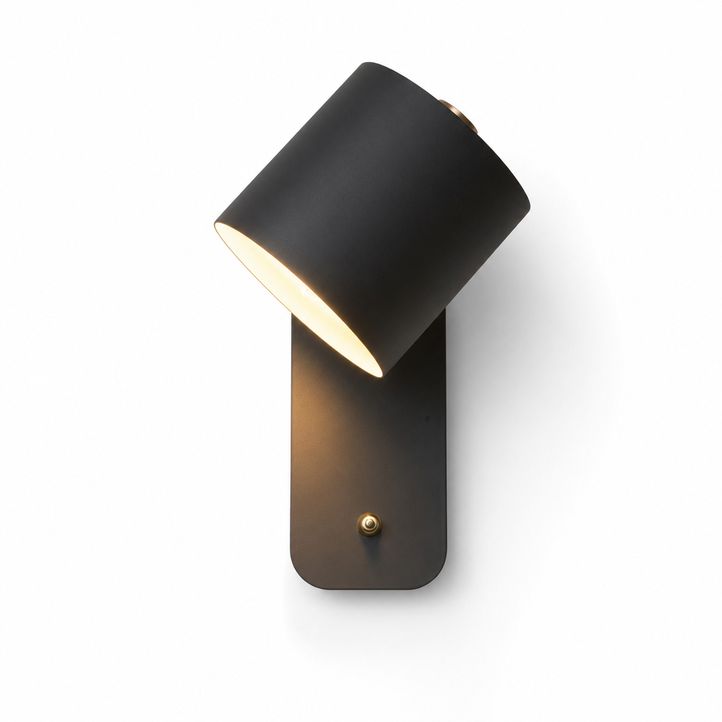 Giro Legno Wall Light | 350° Adjustable Metal Wood Design | Modern Indoor Lighting for Bedroom Living Room