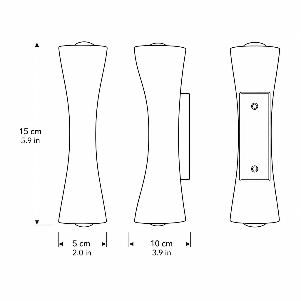 LumiBrillant LED-vägglampa | Modern metallfinish | Dubbel ljusriktning | Elegant design | Energieffektiv | Mått 15x10x5 cm | Elektrolytisk metall | 220-240V