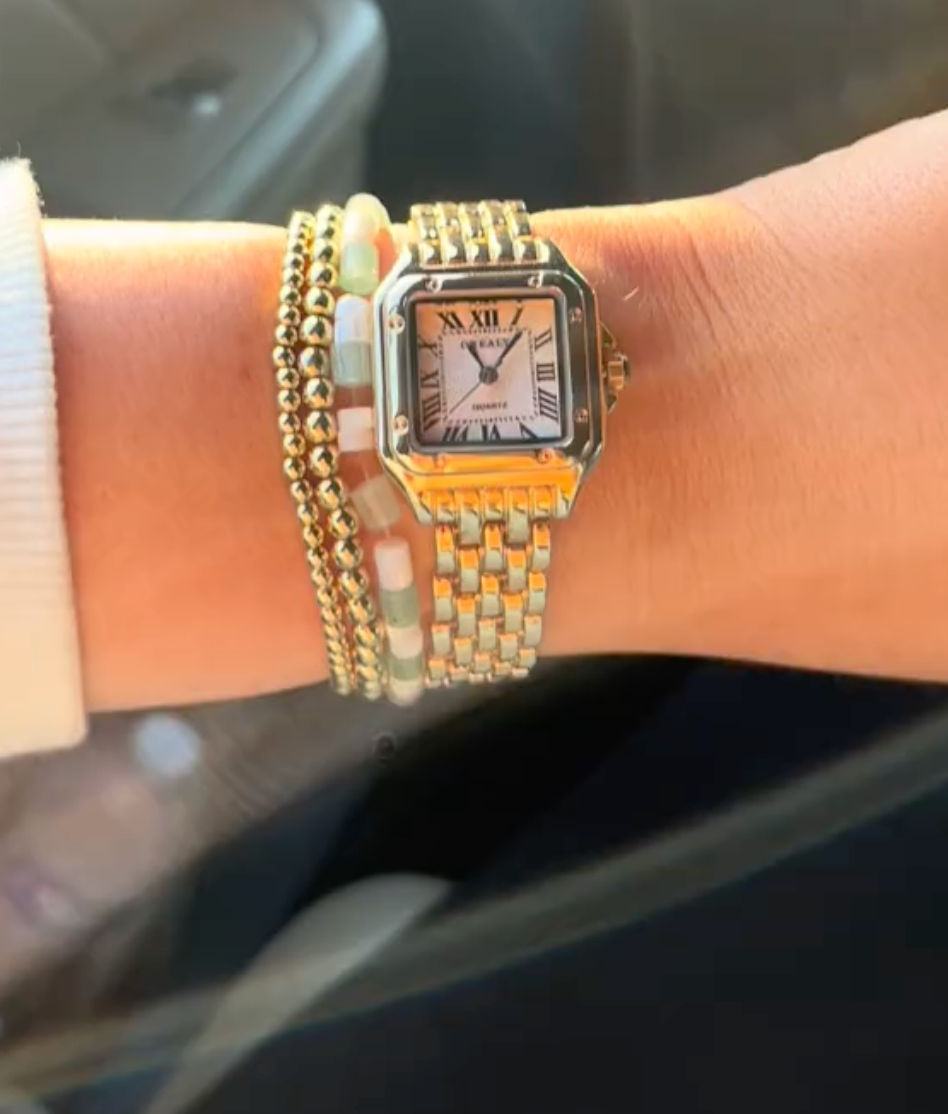 AURELIA | Elegant Rustfrit Stål Ur med Komfortabel Rem og Slank Profil 25 mm