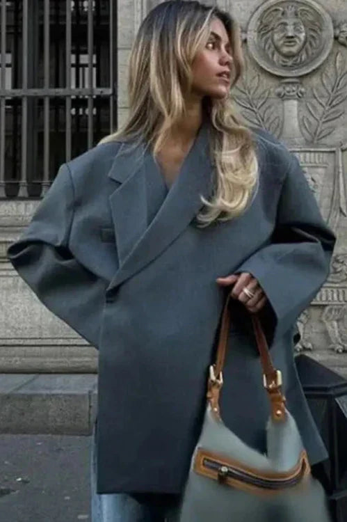 Zoey Jakke | Trendy Oversized Look | Unik Twist | Høj kvalitetsmateriale og Komfort | Alsidig til Hverdags- og Forretningsbrug | Flere Farver og