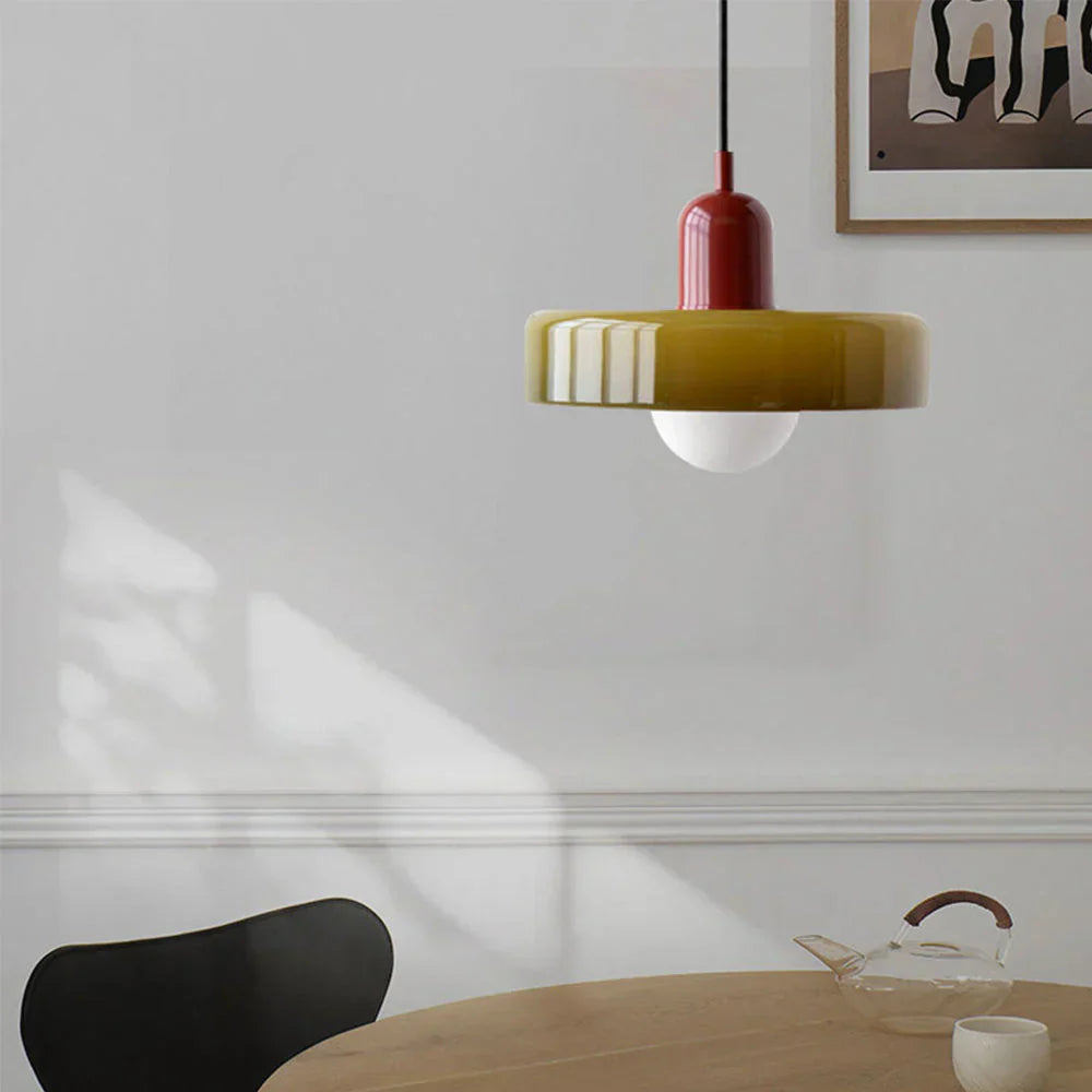 Artistic Ceiling Light | Colored Glass Design | Adjustable Hanging | Modern Home Decor Lighting