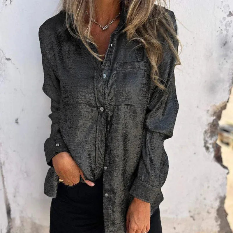 Afslappet ruskindstrøje med revers, bedst sælgende nye modeller