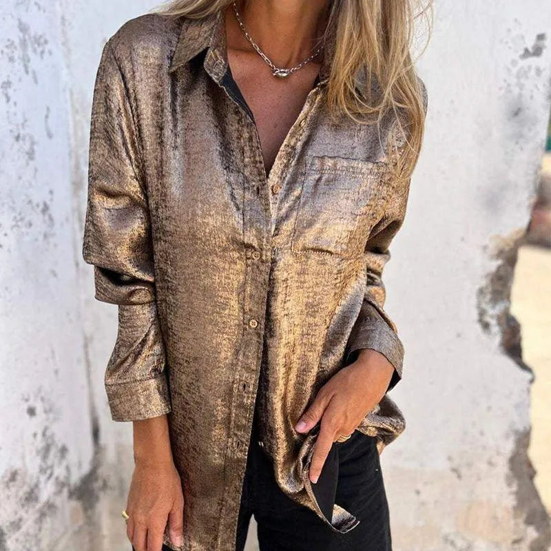 Afslappet ruskindstrøje med revers, bedst sælgende nye modeller