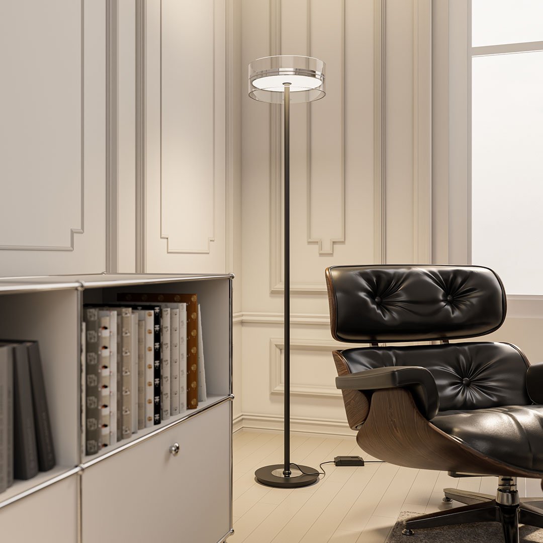 ZEPHYR | Elegant Gulvstående Belysning | Justerbar Lampe | Moderne Design | Klassiske Materialer | Høj Kvalitet | Varm Atmosfære | Perfekt til Stue