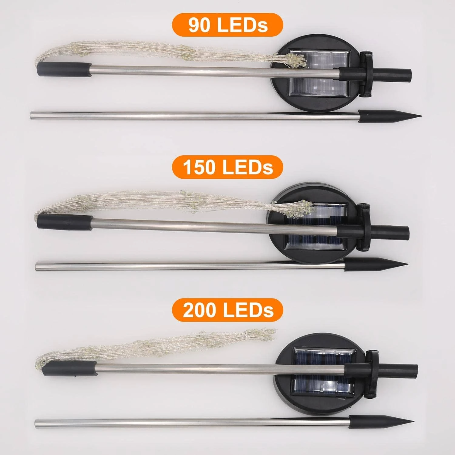 Udendørs Solar Lamper | 4 stk Sæt | LED Lysdekoration | IP65 Vandtæt | Have | Gårdhave | DIY Formbar | Lang Batteritid | Multifarvet