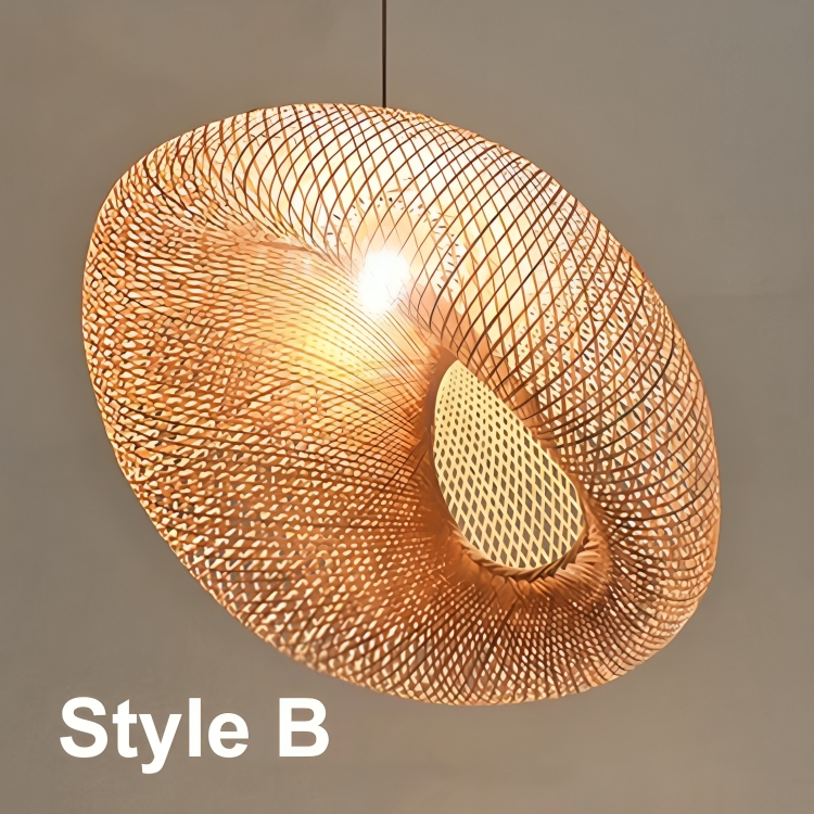 Håndlavet hængelampe | Naturligt rattan | Moderne design | E27 sokkel | Ø40 cm | Bæredygtigt træ | Perfekt til stue eller soveværelse | Kombinerer