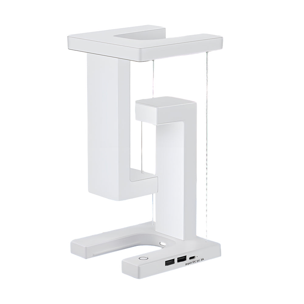 Eclipse Aura | Svævende LED-lampe | Trådløs opladning | Sort | 20x10 cm | Moderne design | Energieffektiv belysning | Innovativ