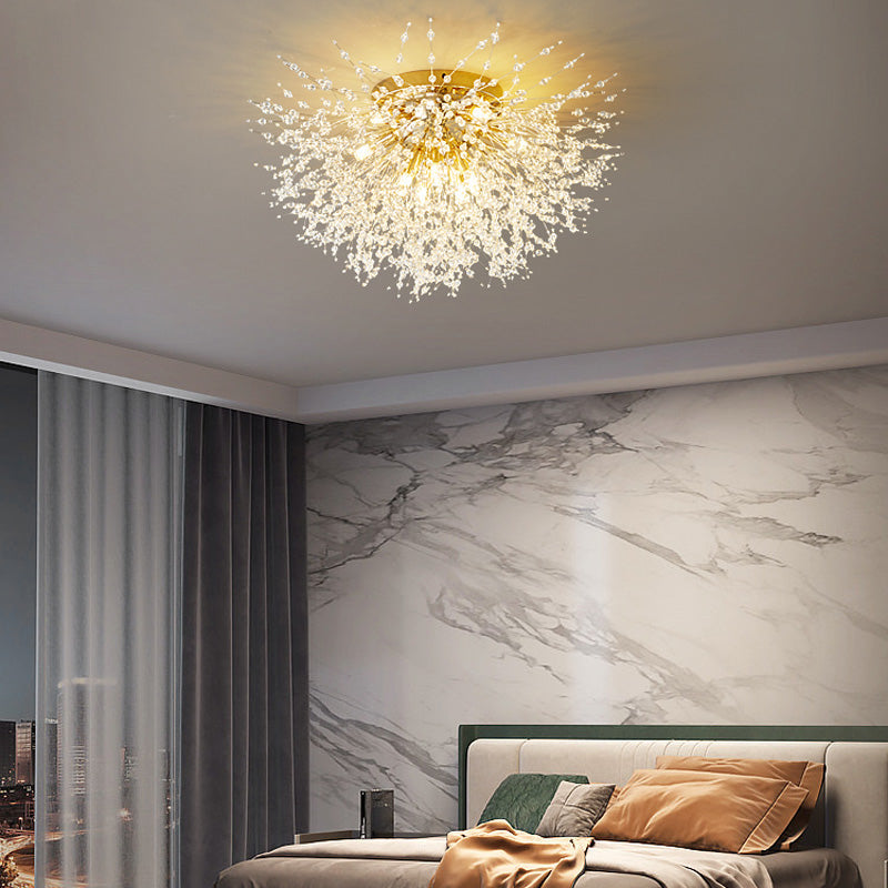 Luna | Elegant LED Loftlampe | Hvid & Guld | Moderne Design | Stue & Spisestue | Indbygget LED | Luxus Metalfinish
