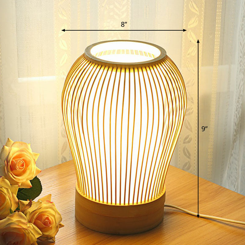 Moderne bordbelysning | Bambus og træ | Naturlig elegance | Orientalsk stil | Justerbar højde | LED-kompatibel | Perfekt til soveværelse og stue