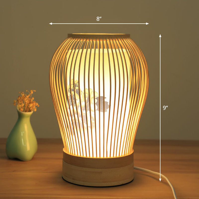 Moderne bordbelysning | Bambus og træ | Naturlig elegance | Orientalsk stil | Justerbar højde | LED-kompatibel | Perfekt til soveværelse og stue