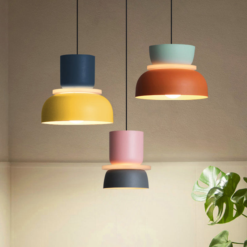 Luminoir | Moderne LED Hængelampe | Macaron Style | Farverig belysning | Metal | E26/E27 | Tilgængelig i Gul, Pink, Grå, Lysegrøn, Lyseblå, Orange