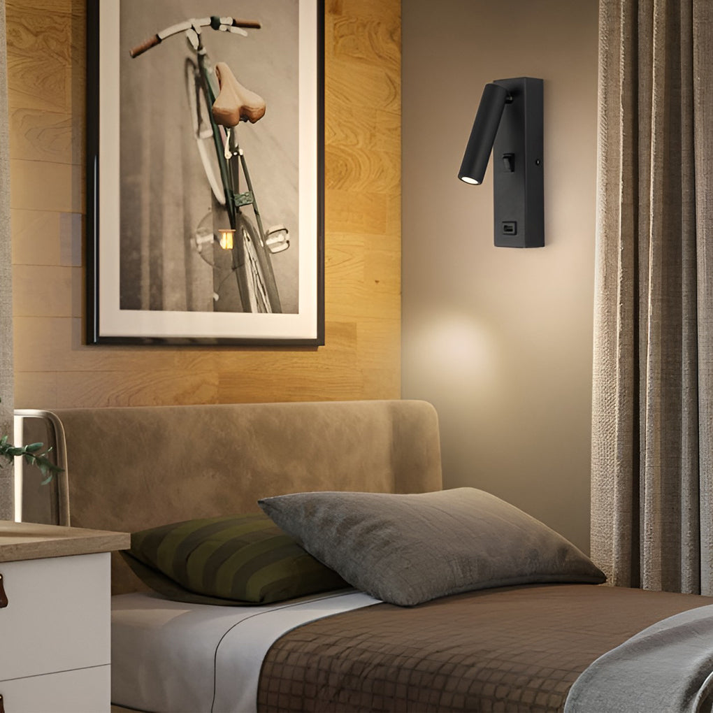 Luxi Light | Justerbar LED-væglampe | USB-opladning | Moderne design | Læseudelys | 30x10x5 cm | Metal | Indbygget