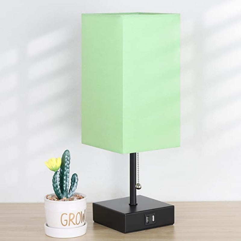 USB-lampe med ladestation | To USB-porte | Inkluderer 9W LED-pære | Hørskærm