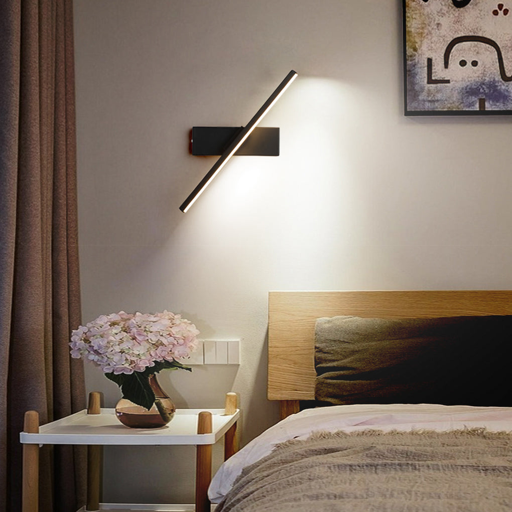 Sort | Hvid | 330° Justerbar Roterbar | Minimalistisk LED Væglampe | Geometrisk Design | Silikone Skærm | Aluminium | Soveværelse | Stue | Balkon