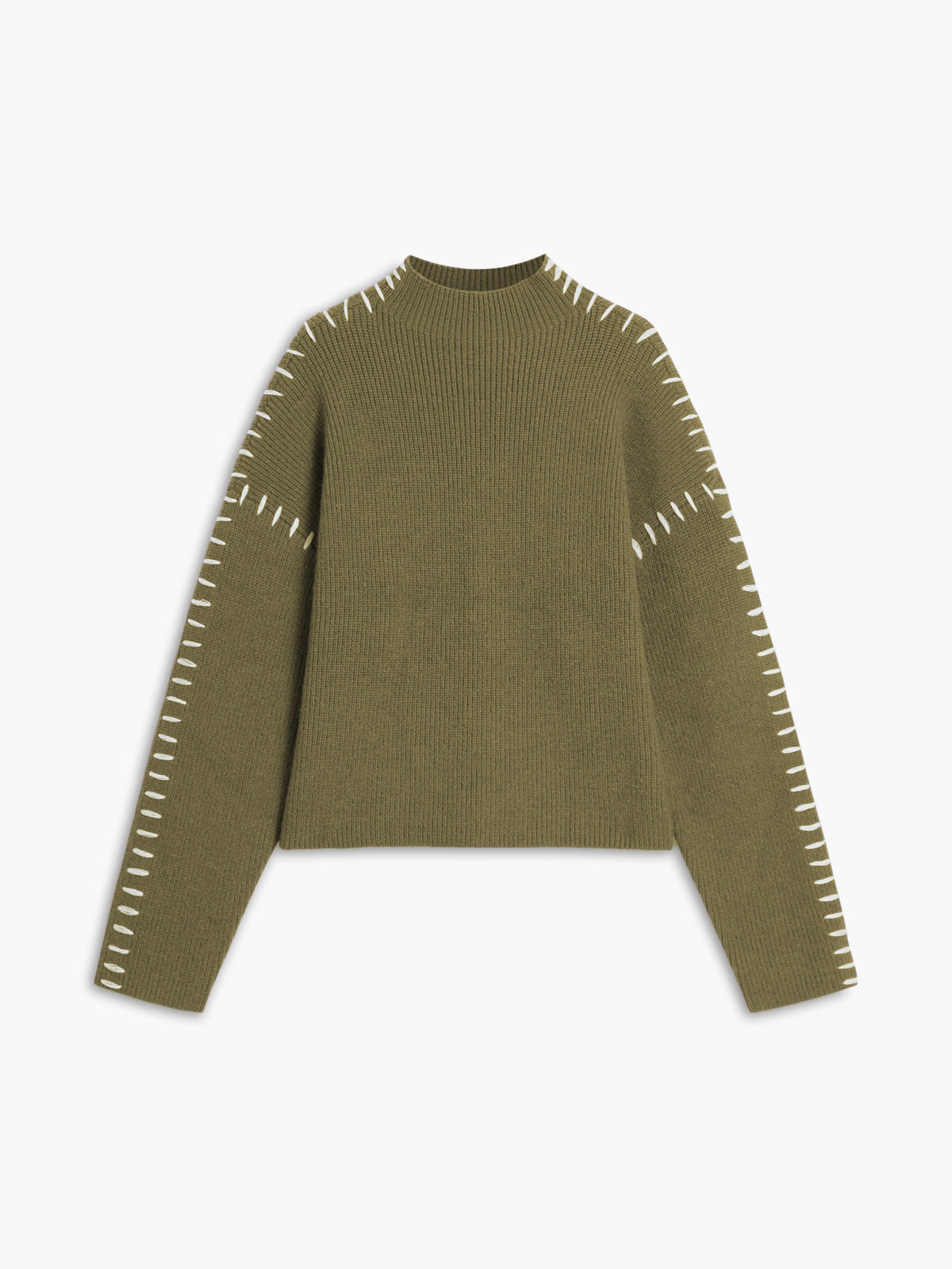 Flyt Fokus | Oversized Mock Neck Striktrøje med Elegant Design til Kvinder | Behagelig Pasform | Varm og Hyggelig til Kolde