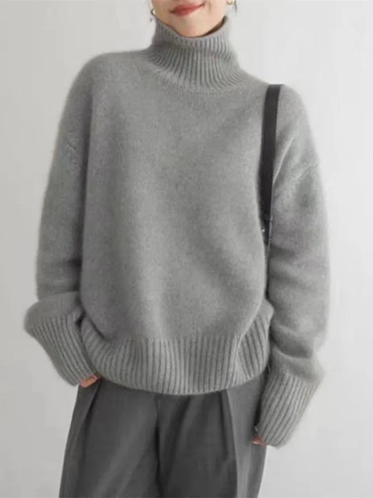 Eksklusiv Kashmir Trøje | Blød Rullekrave | Tidløs Design | Naturlig Varmthold | Sofistikeret Look | Turtleneck Style | Fås i S til