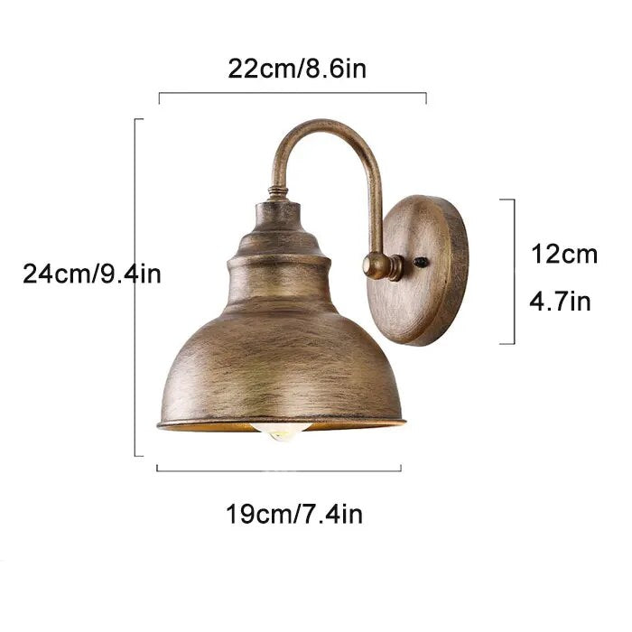 RetroLicht | Klassisk Vintage Udendørs Vægbelysning | Vejrbestandig Jernlampe til Have eller