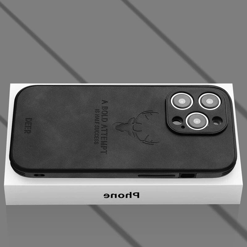 Læderetui til iPhone | Stilrent Design | Stødsikker Beskyttelse | Høj Kvalitet | Tilpasset Pasform | Fås i Flere Farver | Let og Slankt design