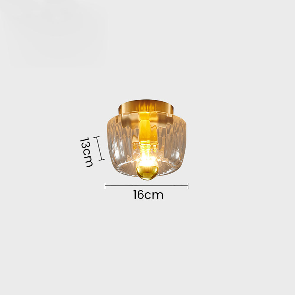 Moderne skandinavisk stil | Mini loftslampe i messing og glas | Ø16cm x H13cm | E14 fatning | 110V-120V | CE og UL certificeret | Til spisestue,