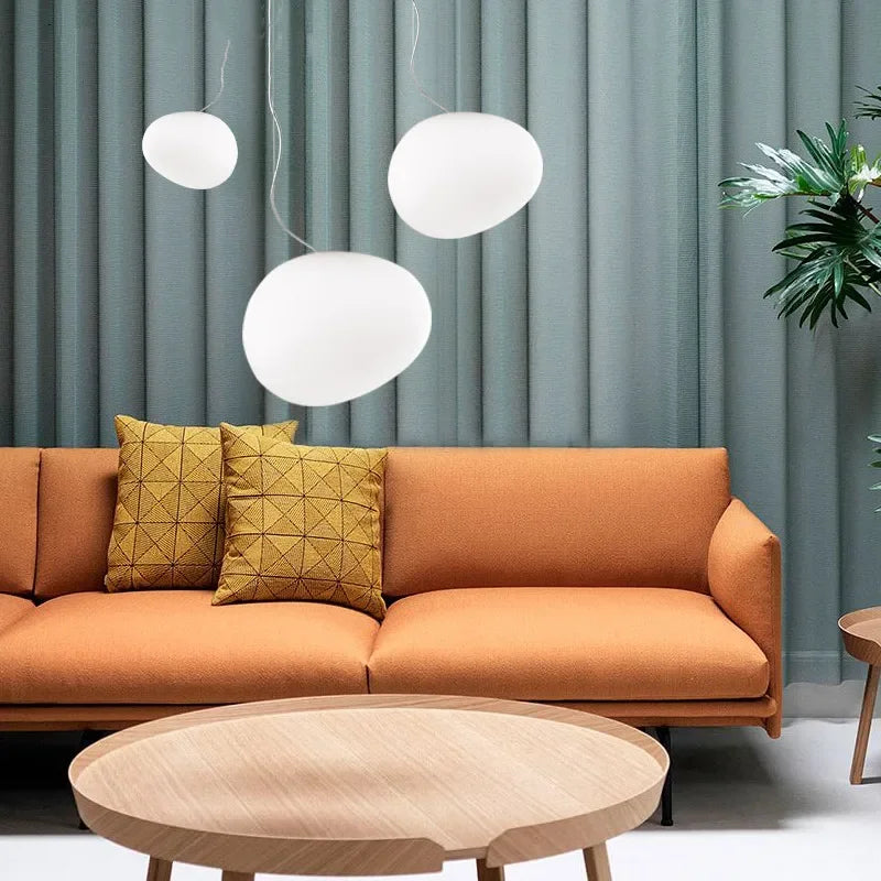 SphereShine | Glas Pendellampe | Rundt & Moderne Design | Blød Diffus Belysning | Nem Installation | Flere Størrelser | Lampe Til Stue &