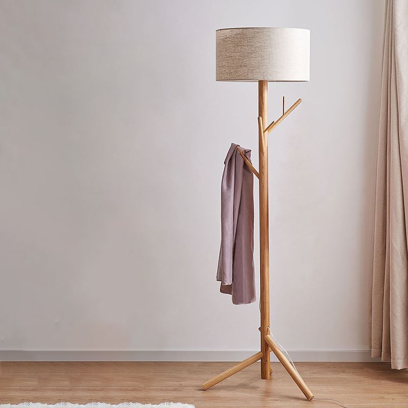 Mirenzo | Stående Lampe med Trædesign | Moderne Elegance og Naturlig Charme | Stilfuld Belysning til Stue, Soveværelse eller Kontor | Minimalistisk