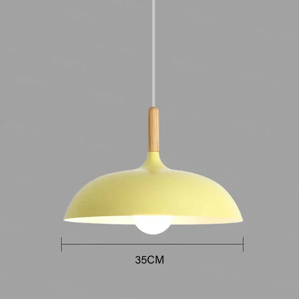 Scandinavisk | Moderne NordicLight Loftlampe | LED E27 | Eg og Jern | Justerbar Længde 100 cm | Varm Hvid | Kølig Hvid | AC110V-220V | Energivenlig