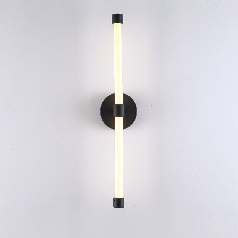 Minimalistisk LED Væglampe | Moderne Design | 1 Lys | Sort & Guld | Metal og Akryl | 60 cm Høj | Egnet til Soveværelse, Stue, Spisestue &