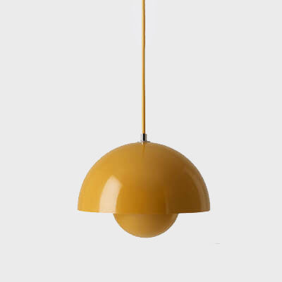 Luminoir Macaron Pendel | Moderne Belysning | Halvcirkelformet Design | E27 | Flerfarvet Metal | Justerbar Længde 150 cm | Højde 16 cm | Bredde 23 cm