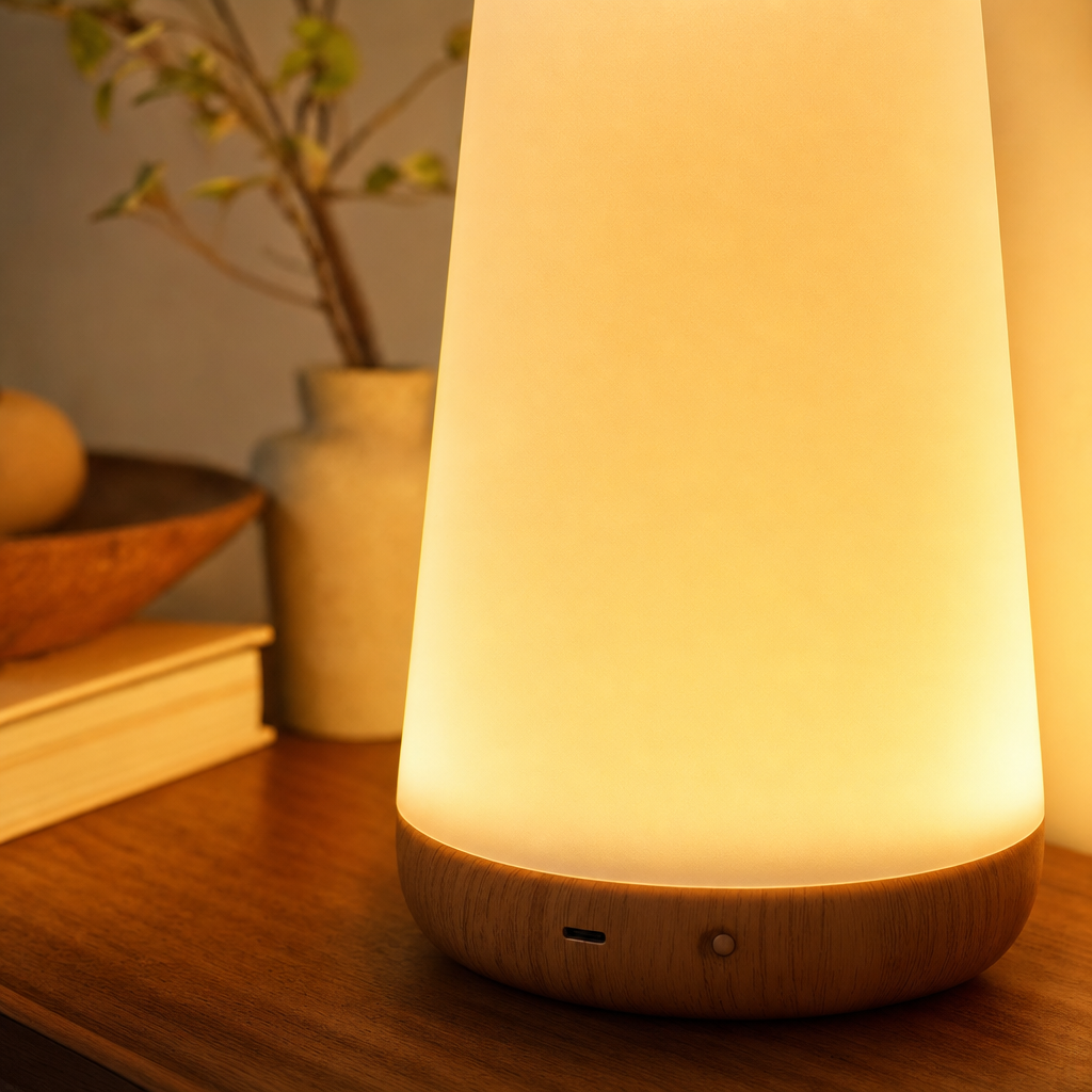 13-Color Changing LED Night Light | Remote Touch Control | USB Rechargeable | Dimmable Table Lamp | Portable Design