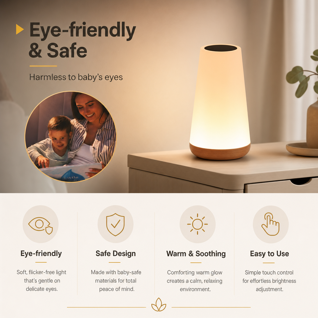 13-Color Changing LED Night Light | Remote Touch Control | USB Rechargeable | Dimmable Table Lamp | Portable Design