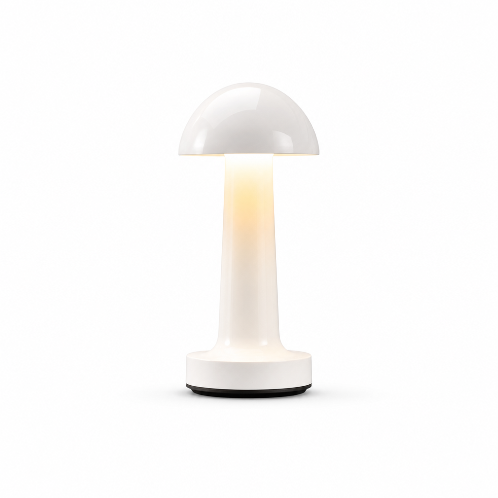 Cordless Rechargeable Mantar Lamp | Minimalist LED Lighting | Metal Plating Finish | Home Decor